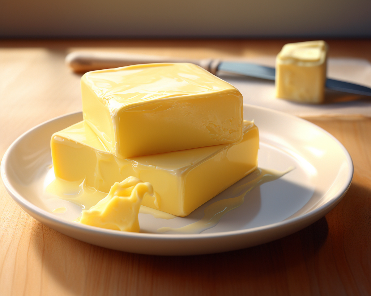 burro su un piatto