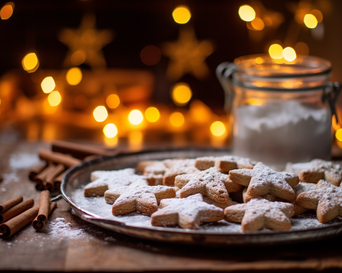  Biscotti natalizi a forma di stella coperti da zucchero a velo